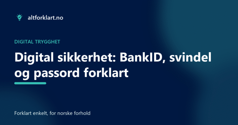 Digital sikkerhet: BankID, svindel og passord forklart